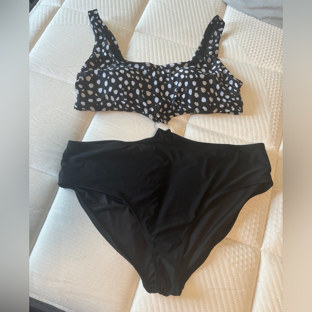 Black & white polkadot swimsuit